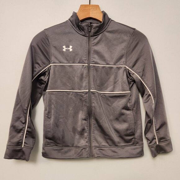 Under Armour Boys Full Zip Gray Track Jacket Size Youth Size Small EUC - Picture 3 of 11